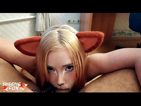 ❤️ Kitsune waxay liqaysaa dick oo afkeeda ku dhufatey ❤ Galmada dabada ❌️